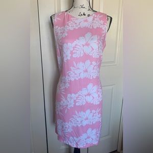 Caribbean Joe Pink & White Floral Sheath Dress